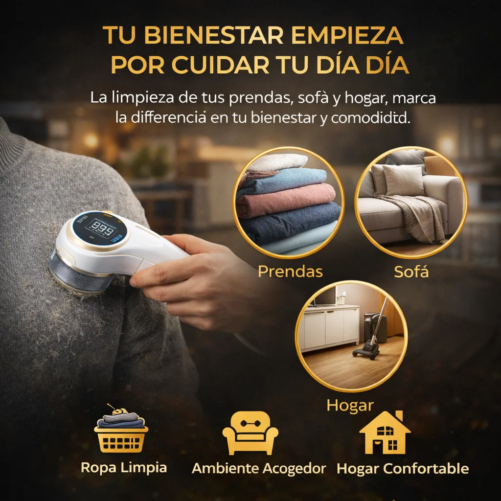 StockLíder ™ Quitapelusas Eléctrico. Renueva tu ropa en segundos y sin esfuerzo.