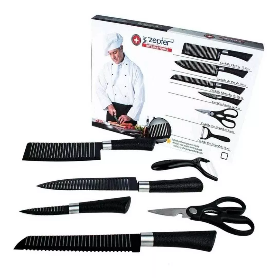 Combo Chef PRO: Cuchillos Zepter + Afilador + Manual SIN COSTO!!!!
