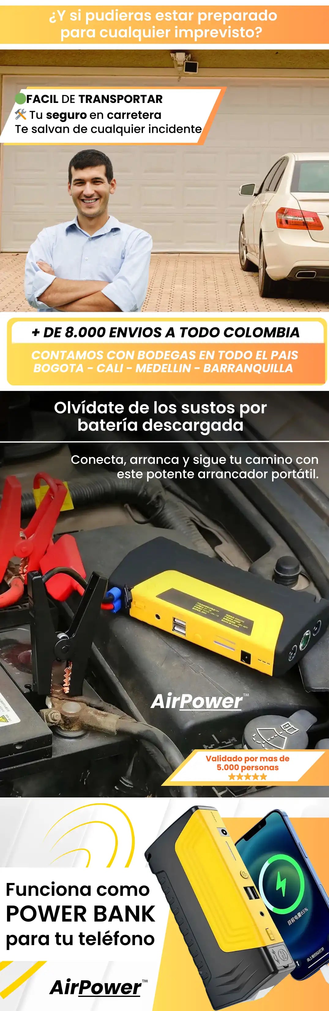 Kit 2 en 1 para emergencias en la carretera!