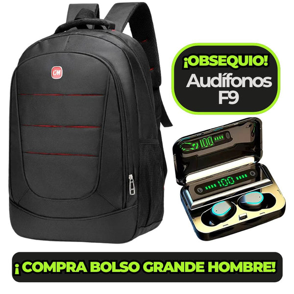 BOLSO PARA ESTUDIO +  AUDIFONOS DE REGALO