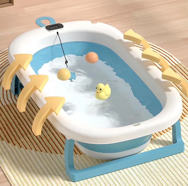 BAÑERA PLEGABLE, TERMOMETRO, ALMOHADILLA