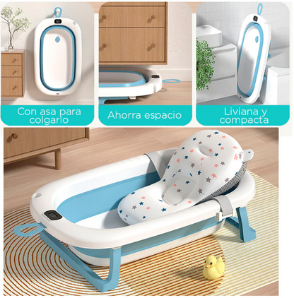 BAÑERA PLEGABLE, TERMOMETRO, ALMOHADILLA
