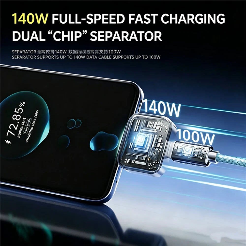 Cargador Inteligente 140W con Desconexión Física Automática al 100%